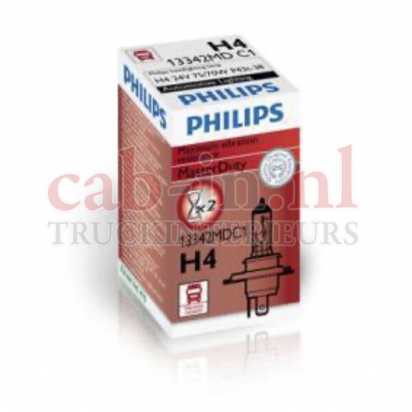 Philips 24V gloeilamp 75/70W H4 - MasterDuty - Image 2